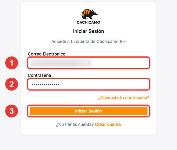 Pantalla de inicio de sesión